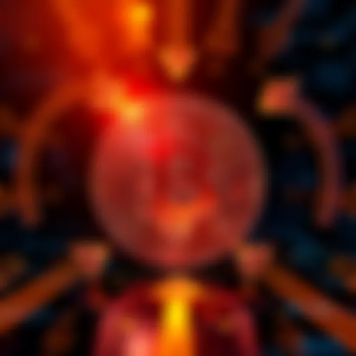 A digital graphic showing a Bitcoin symbol with arrows indicating selling activity, signifying corporate treasury changes by Strategy.
