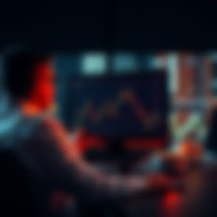 Graph showing a 7% decline in STRC stock over five days, with a worried investor looking at a computer screen.