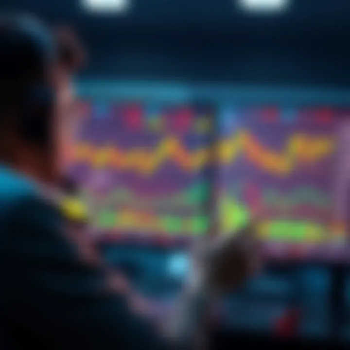 A streamer interacts with their audience while trading low-liquidity memecoins on a computer screen showing graphs and prices.