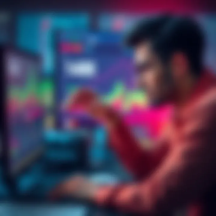 Person looking frustrated while analyzing earnings stats on a computer, showing 140 lots on the screen