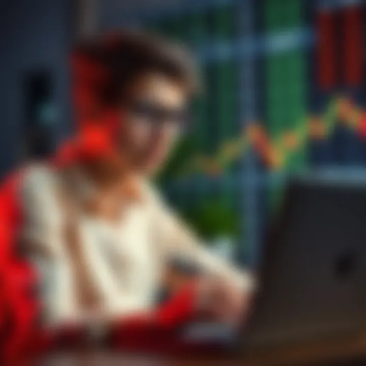 An 18-year-old student weighing the pros and cons of trading with a laptop and financial charts in front of him.