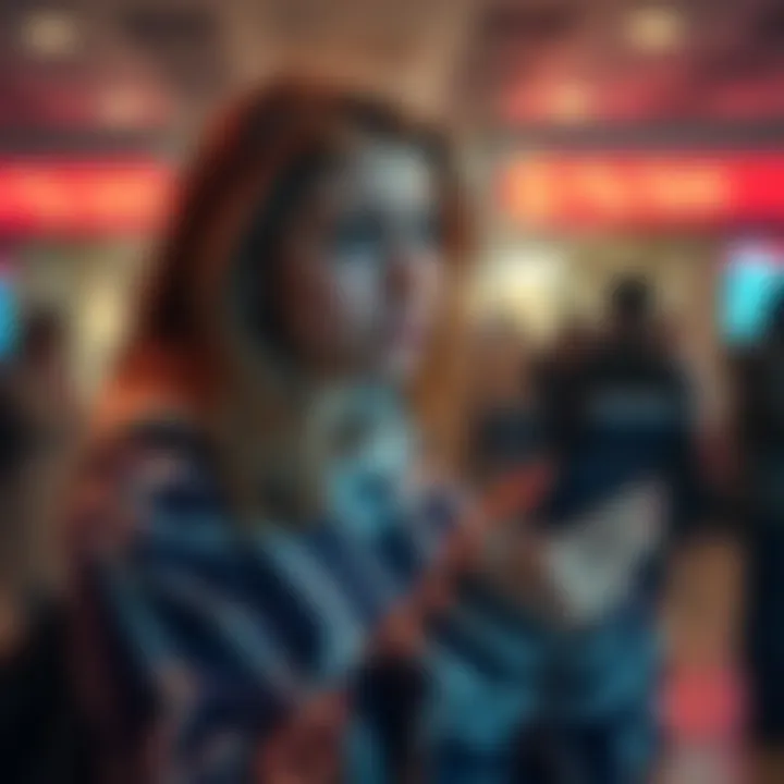 A student looking worried while holding a phone, trying to find someone to lend them one Pi for transaction fees