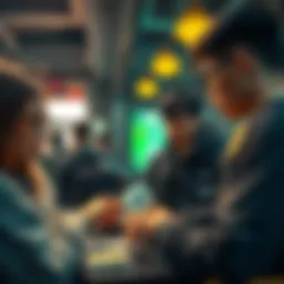 Group of students engaged in Bitcoin Cash activities at CHAPA BCH Meetup, making transactions with free stamps