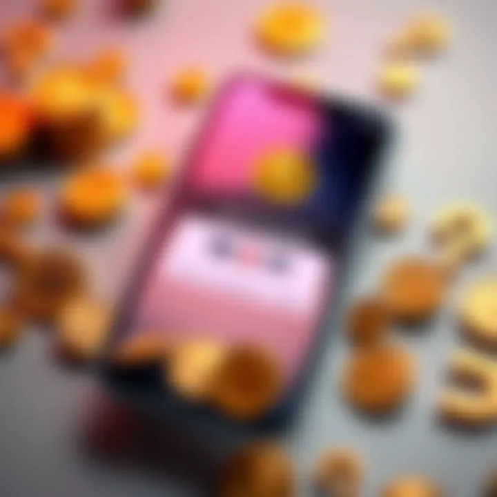 Surprise Coin Deposit A smartphone displaying a cryptocurrency wallet with a notification of 19.5 Pi coins deposited, surrounded by gold coins and question marks, symbolizing uncertainty.