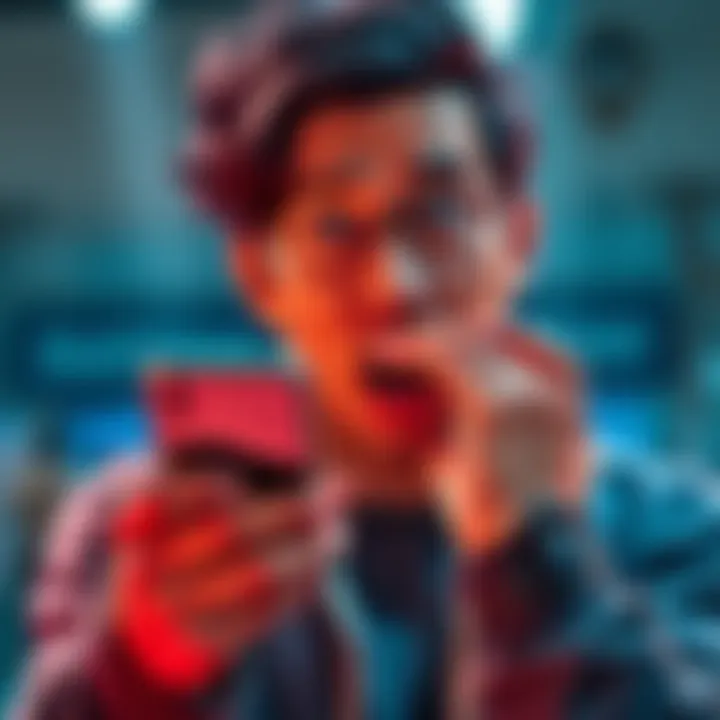 A person looks surprised while holding a smartphone, displaying an unexpected charge from a mobile app, representing an accidental purchase.