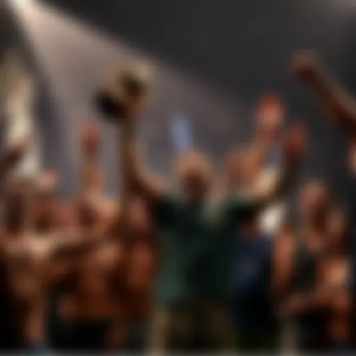 Contestants celebrate at the finale of Survivor with trophy in hand and excited expressions