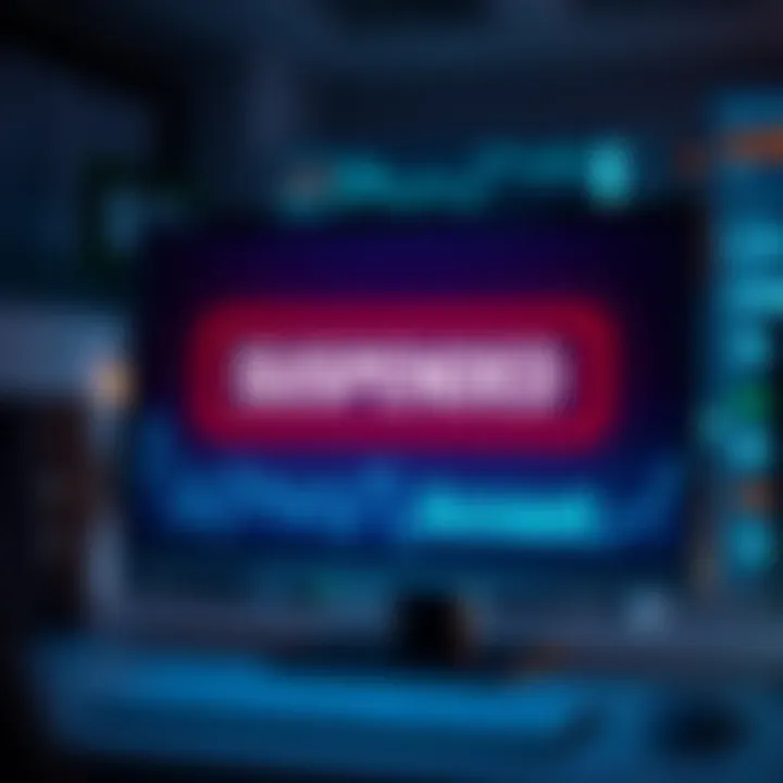 A graphic showing a computer screen with a suspended account message and money symbols