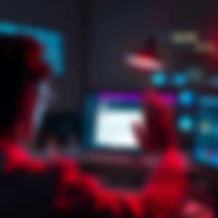 A person looking at a computer screen displaying a questionable email, appearing unsure about its legitimacy.