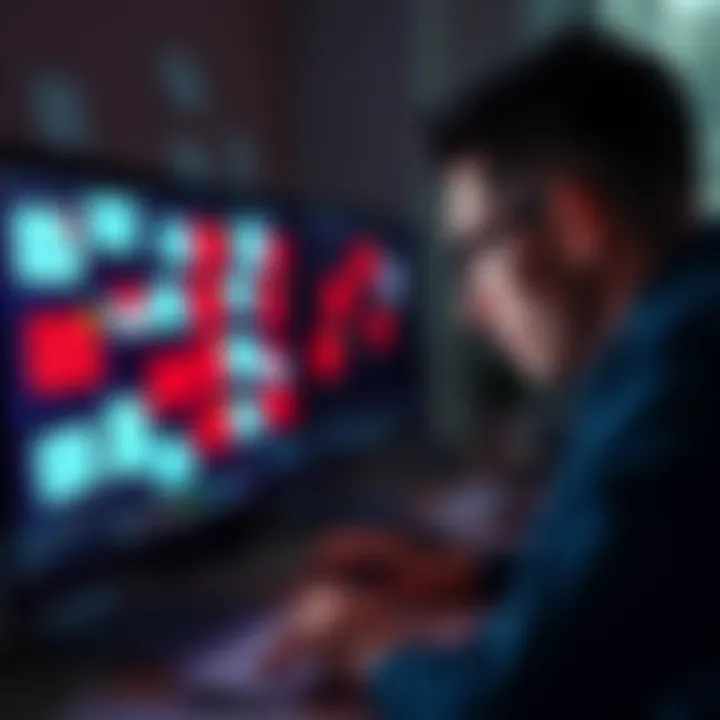 A person looking at a computer screen filled with suspicious emails, concerned about their authenticity.