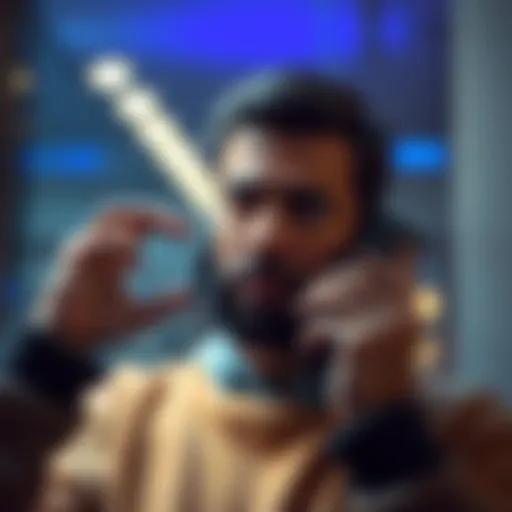 A worried individual holding a phone, looking concerned while receiving a call about a security issue on their Coinbase account.