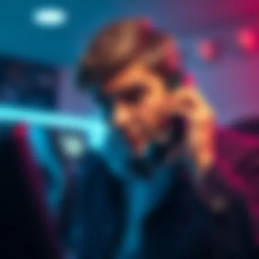 A person talking on the phone with a look of concern, indicating potential scam threats related to cryptocurrency.