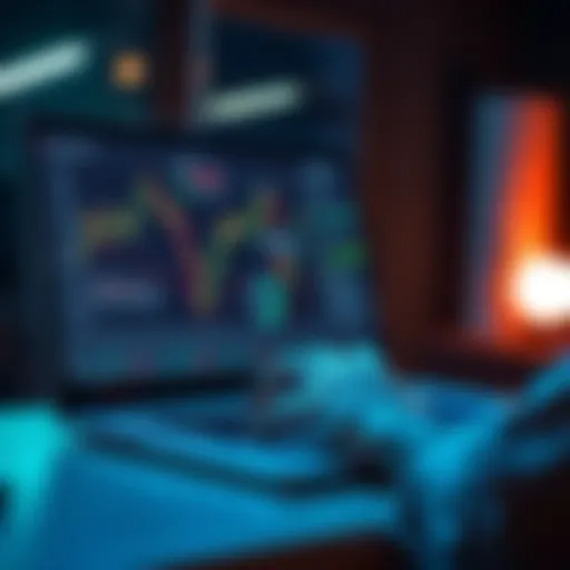 Swapping EURx to USDT A person using a laptop to swap currency from EURx to USDT with charts and graphs displayed on the screen.