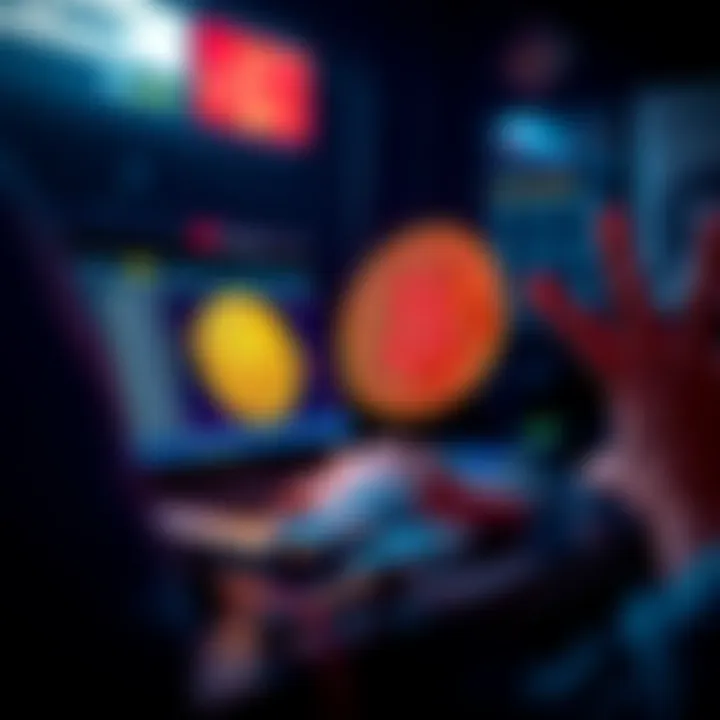 A person using a laptop to swap Bitcoin for Tether on a decentralized exchange