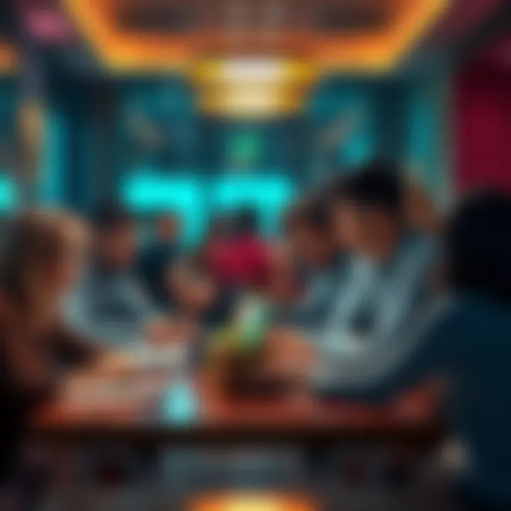 People having trouble redeeming gift cards A group of people discussing issues with redeeming Sweatcoin gift cards at a table