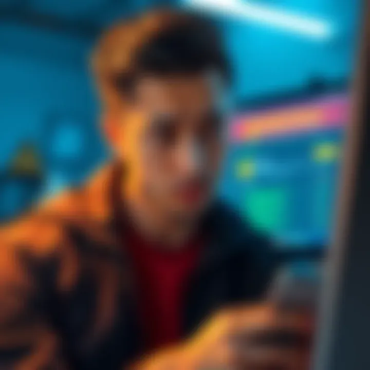 A person looking concerned while checking their crypto wallet, with a warning sign and a computer screen displaying Switcher.finance in the background.