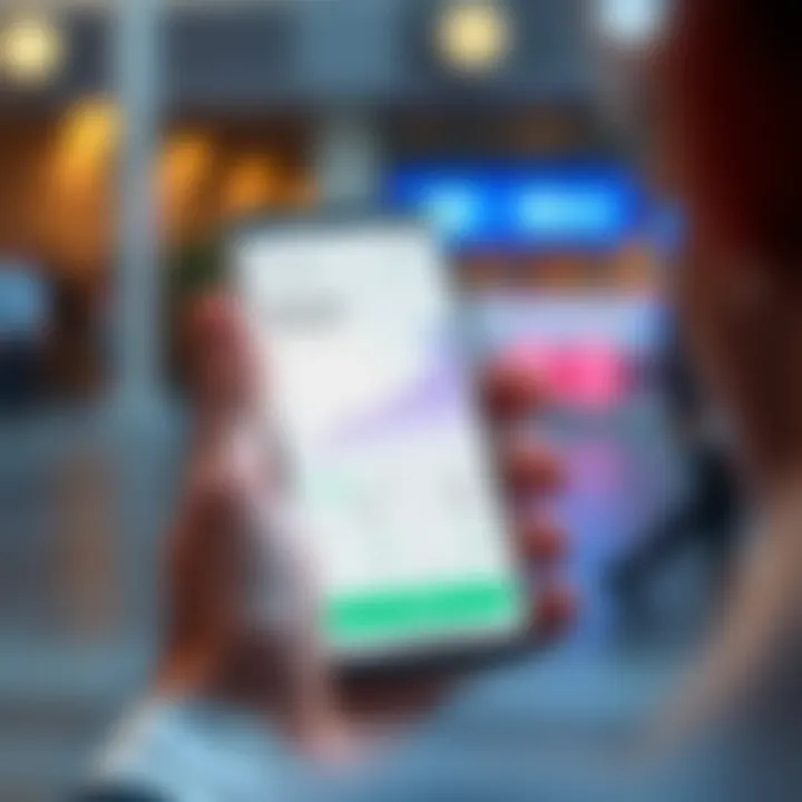 A person holding a smartphone showing a finance app with a graph indicating growth and cash flow, representing the transition to a new funds management service.
