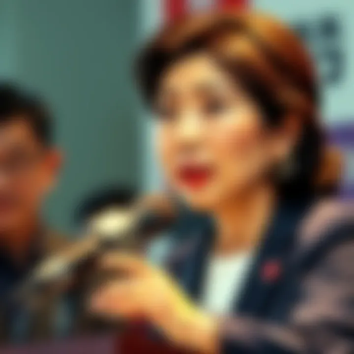 Japan's Prime Minister Sanae Takaichi speaking at a press conference about a meme coin's crash