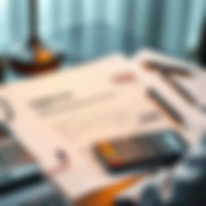 A person reviewing a 1099-DA form from Paypal on a desk with a calculator and pen.