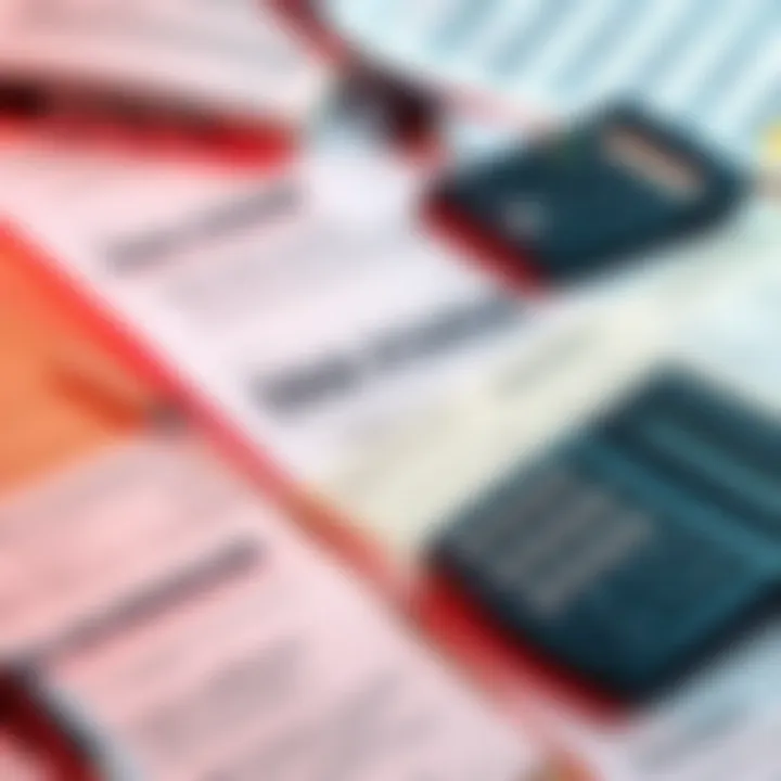 A table with tax forms, including 8949 forms and Schedule Ds, alongside a calculator and financial documents, illustrating tax filing concepts.