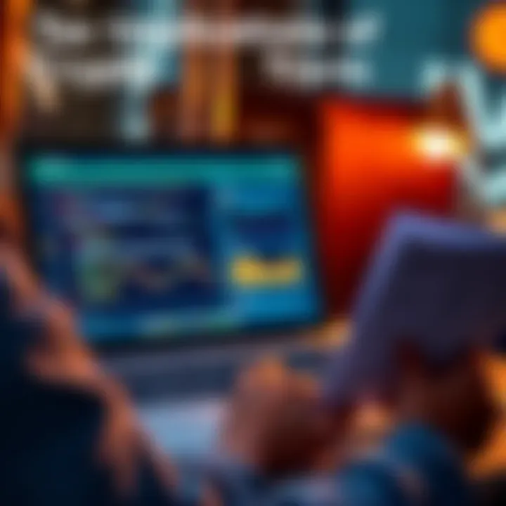 A person reviewing tax documents while looking at a laptop showing a cryptocurrency wallet interface