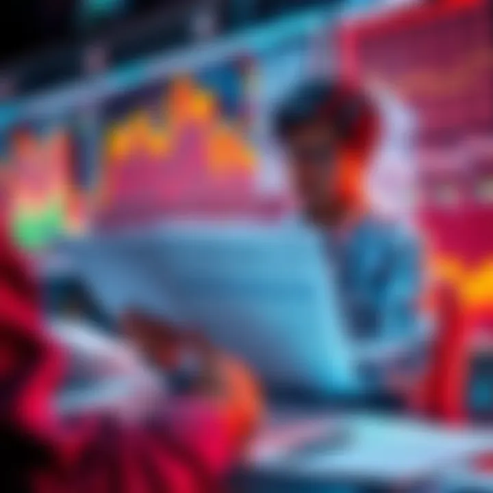 A person analyzing tax documents related to decentralized exchanges, surrounded by charts and graphs showing swaps and liquidity positions.
