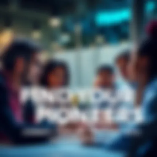 A diverse group of people discussing ideas and working together on a project