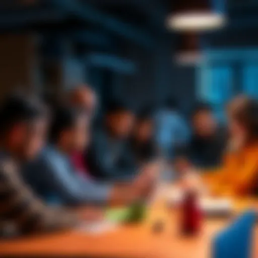 A group of diverse people brainstorming and working together at a table, preparing for the Google DeepMind Hackathon in Bengaluru.