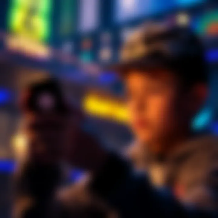 Teen holding a smartphone for buying Litecoin A teenager looking at a smartphone with a Litecoin logo on the screen, exploring options to buy cryptocurrency online without ID.