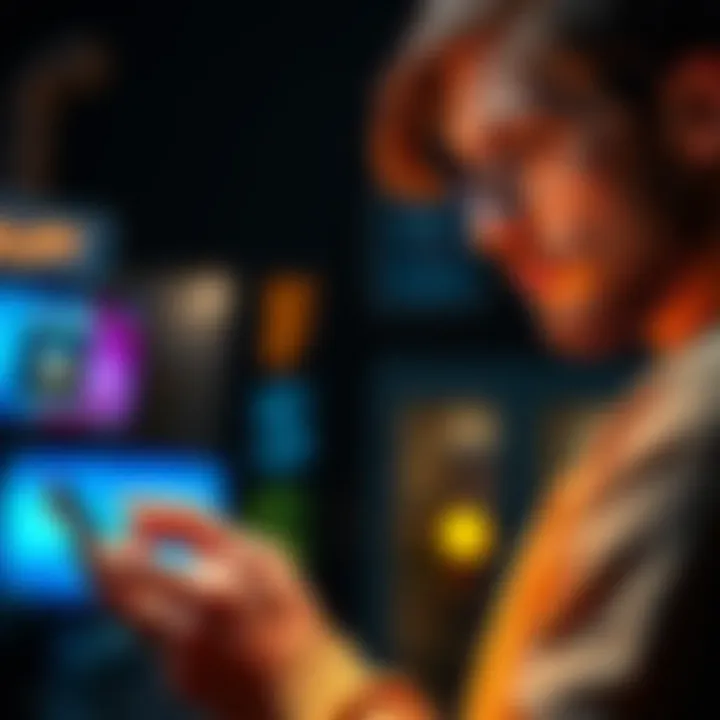 A person examining a Telegram offer on a smartphone with a questioning expression.