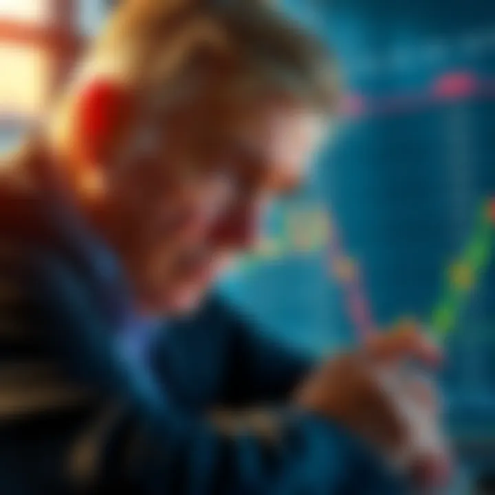 A worried investor looking at a declining graph representing potential delisting of Term Finance