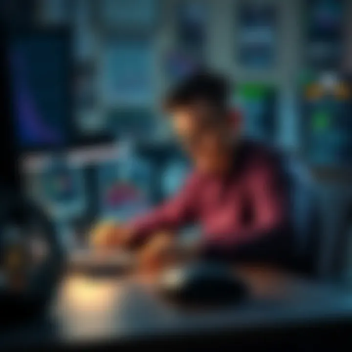 A person sitting at a desk, entering a recovery phrase into a hardware wallet, looking focused and concerned about security.
