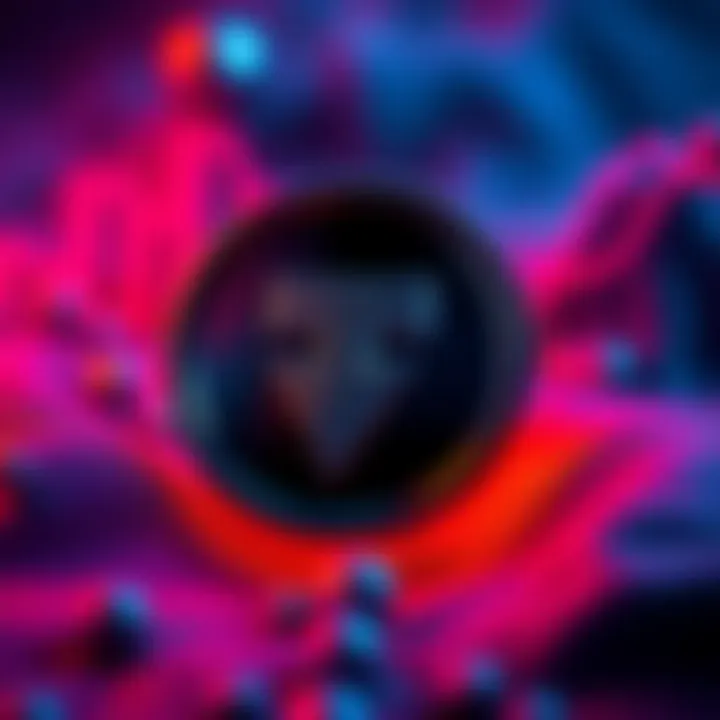 A visual of Tether's logo with a background representing digital currency growth