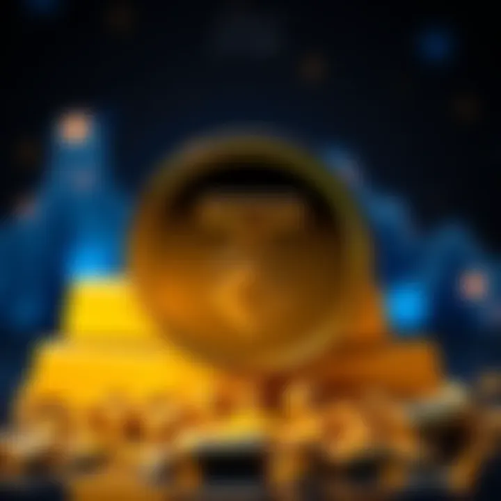 Tether logo with a gold bar in the background symbolizing new investments in gold