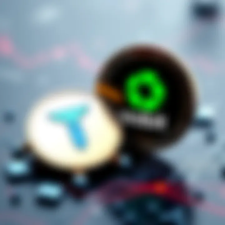 Representation of Tether logo and Oobit logo, showcasing their partnership for USA₮ stablecoin use with Visa.