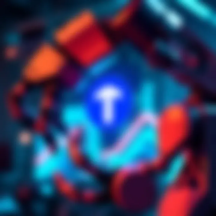 Tether logo alongside a robotic arm representing innovation in automation