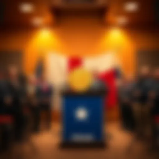 Texas state officials announcing the acquisition of Bitcoin in a press conference.