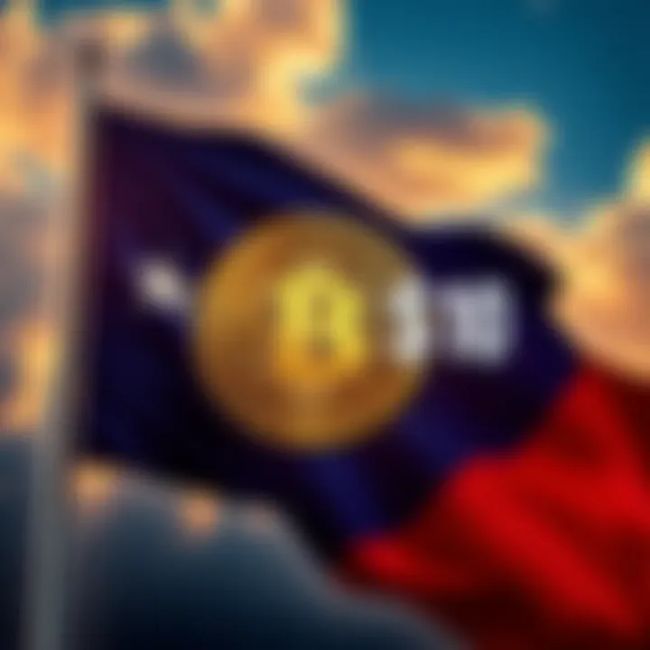 Texas state flag with Bitcoin symbol and $10 million graphic