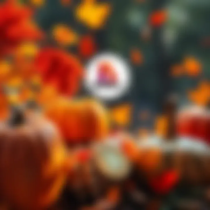 A festive graphic featuring autumn leaves and pumpkins symbolizing Thanksgiving, with crypto coins and the BitMart logo, highlighting the airdrop challenge