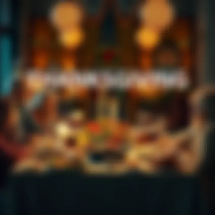 A warm Thanksgiving gathering featuring a table filled with festive food and decorations, symbolizing gratitude and community spirit.