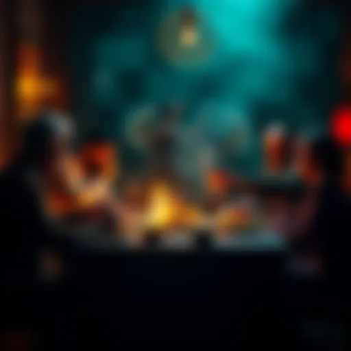 A family gathered around a Thanksgiving table, talking about cryptocurrency while enjoying their meal.