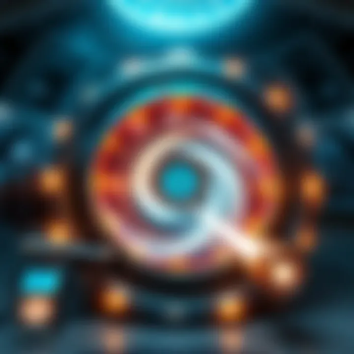 A visual of a futuristic time machine with glowing elements and a swirling vortex representing time travel.