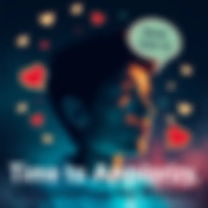 A person reflecting with a thoughtful expression, surrounded by symbols of forgiveness like a heart and a speech bubble, encouraging apologies and growth.