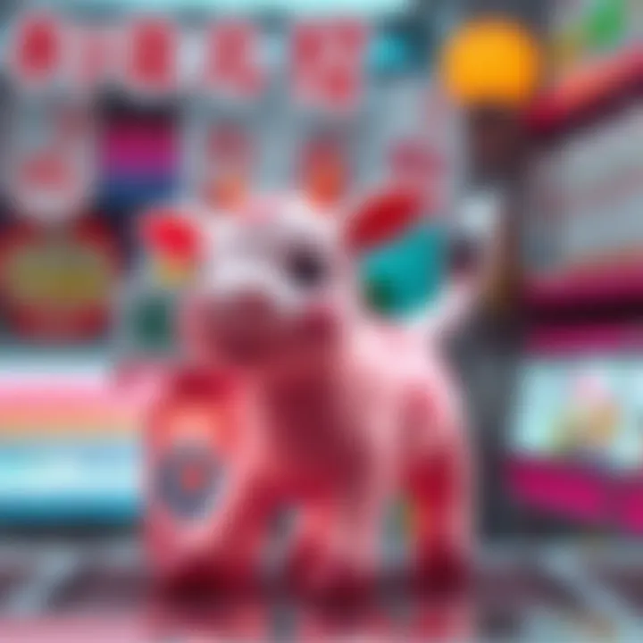 A cute tiny pink cow toy found in a Japanese lifestyle gacha store, showcasing its cheerful design and charm
