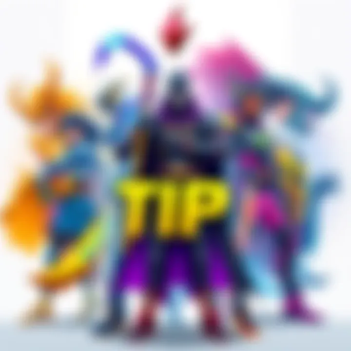 Colorful illustration of a tier list showcasing various TIP characters, highlighting their unique designs