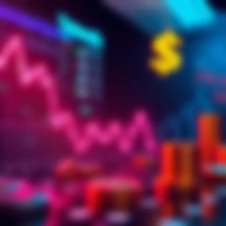 Tokens downtrend A graph showing a downward trend in token values, with a dollar sign indicating financial focus.