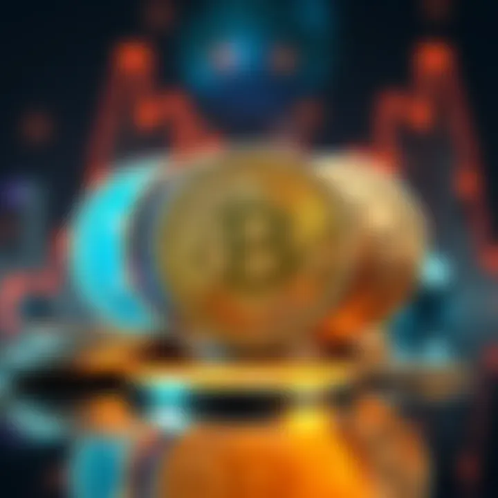 A graphic showing different coins merging into a single coin representing consolidation of assets