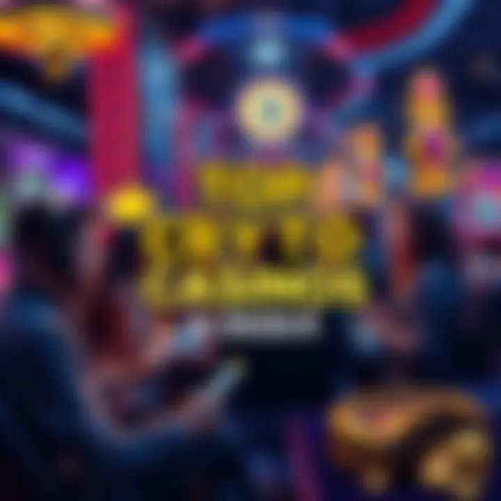 A vibrant graphic showcasing various popular crypto casino platforms with players enjoying mobile gaming and instant payouts