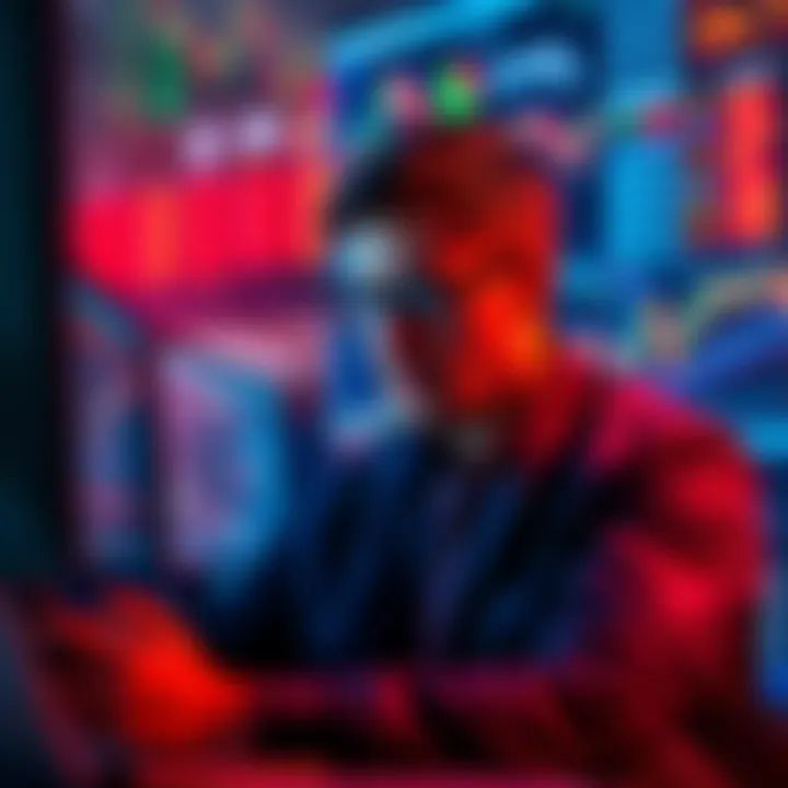 A trader looks at charts and graphs, focused on Bitcoin, Ethereum, and HYPE token markets.