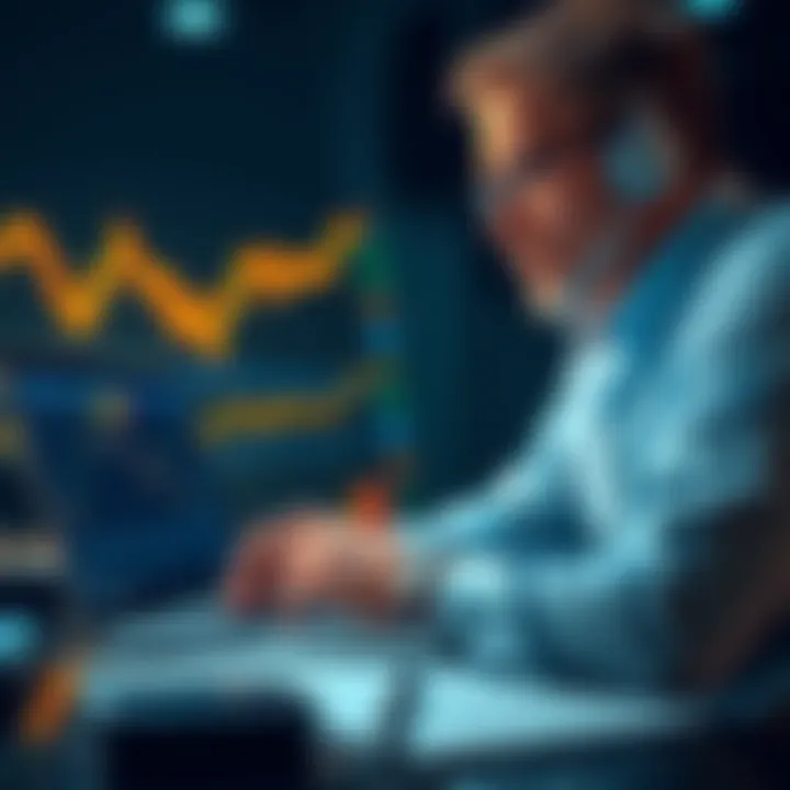 A trader looks at loss charts on a laptop, expressing frustration over Bitcoin trading losses