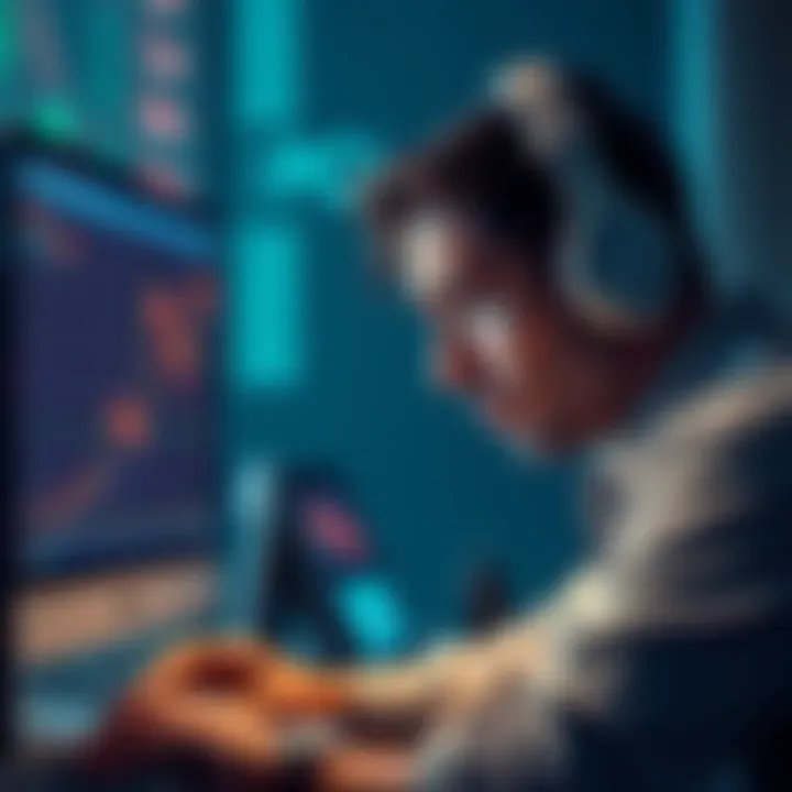 A frustrated trader looking at a computer screen displaying a high coin value but unable to sell due to restrictions on Coinbase